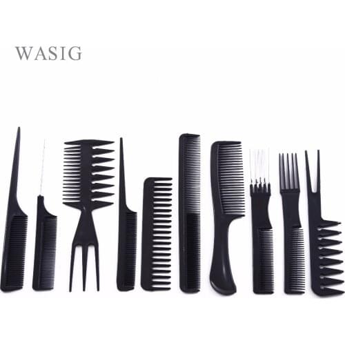 10 Pcs/Set Professional Hair Brush Comb Salon Barber Anti-static Hair Combs Hairbrush Hairdressing Combs Hair Care Styling Tools