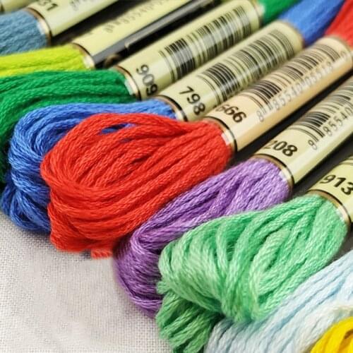 12 Pcs Colorful Silk line Branch Threads Cross Stitch Cotton Sewing Line For DIY Handmake Embroidery Sewing Thread Supplies