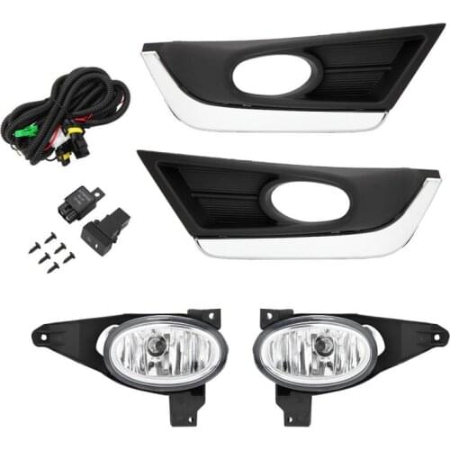 12V Car Fog Light for Honda CRV 2017-2018 Left & Right Front Bumper Grille Driving Fog Light Cover H8 with Harness
