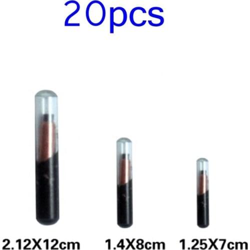 20pcs Glass Capsule Tag 1.25*7mm Implantable Rfid Animal Microchip 2*12mm Transponder 1.4*8mm Dog Cat Id Tags Pet Supplies