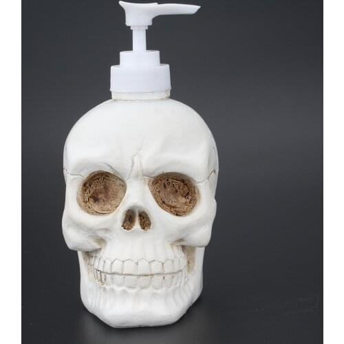 350ml Creative Skull Shape Liquid Soap Bottling Shower Gel Foam Resin Pump Bottles Bathroom Shower Gel Liquid Soap Dispenser