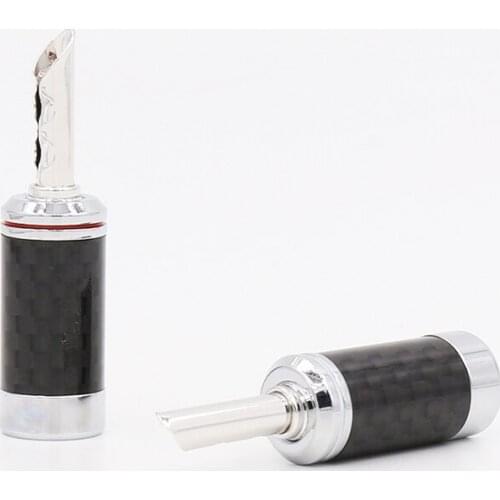 4pcs High Quality VB445R Rhodium plated banana BFA banana Carbon fiber Rhodium plated speaker cable plug