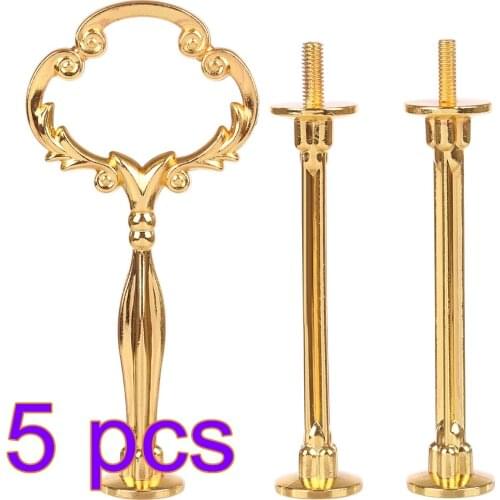5/8/10 pcs 3-Tier Sunflower Shape Fruit Cake Plate Rack Stand Zine Alloy Handle Fittings Display Server Holder Kitchen Supplies
