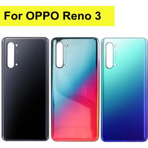 6.4" Reno 3 Back Glass Battery Cover For OPPO RENO3 Housing 3D Glass Case For Oppo Reno 3 Back Battery Cover