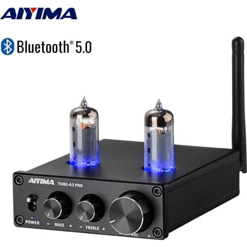 AIYIMA Bluetooth 5.0 6K4 Vacuum Tube Amplifiers Audio Board Bile Preamplifier Preamp AMP Treble Bass Adjustment DIY Home Theater
