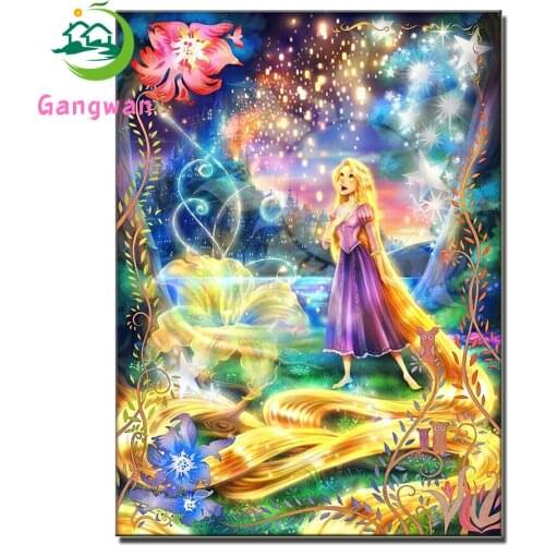 DIY Diamond Paintings Wall Art cartoon Anime girl Cross Stitch Pictures 5d Embroidery Mosaic Fantasy Wonderland Home Decoration