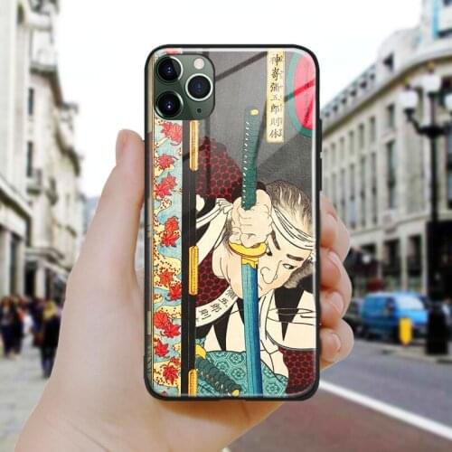 Japanese style Kansake Yagoro Noriyasu Silicone Glass Phone Case Cover For iPhone SE 6 6s 7 8 Plus X XR XS 11 12 Mini Pro Max