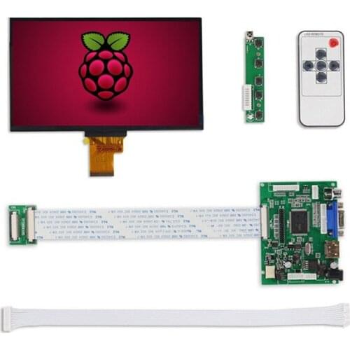 1024*600 IPS Screen Display LCD TFT Monitor EJ070NA-01J with Remote Control Driver Board 2AV HDMI VGA for Orange Raspberry Pi 3