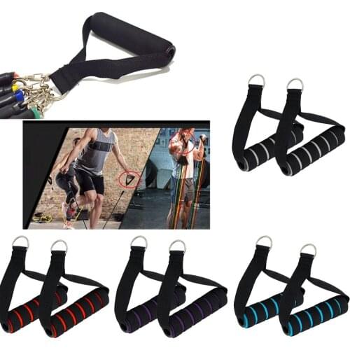 Resistance Bands Handle Upgraded with Nylon Strap Carabiners D-rings for Exercise