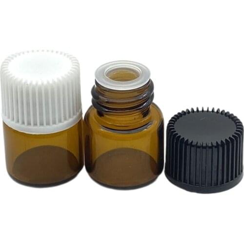 1pcs 1ml Amber Glass Essential Oil Bottle With No Hole Tip 1cc Perfume Sample Vials