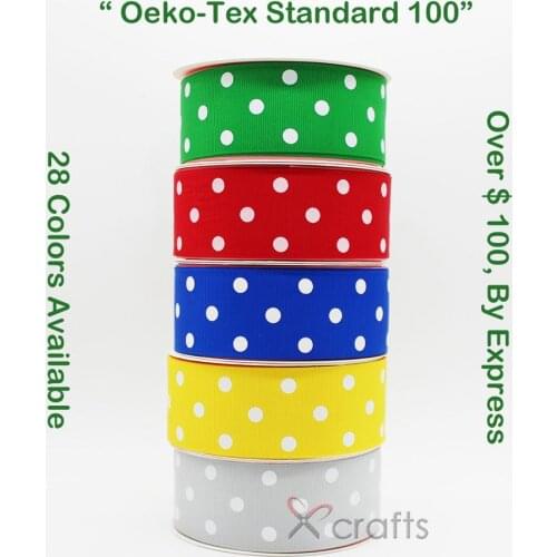 Grosgrain Printed Polka Dots Ribbon 38 mm 1-1/2" Wedding Decoration DIY Tape Gift Handmade Bow Hair Accessories