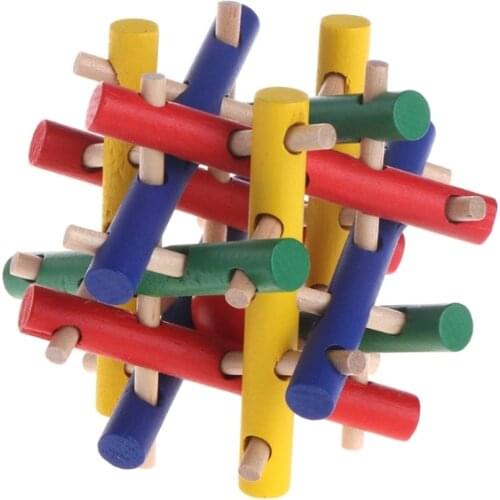 Pet Toy Colorful Wood Safety Knot Nibbler Chew Bite For Rabbit Animal Kid Adults