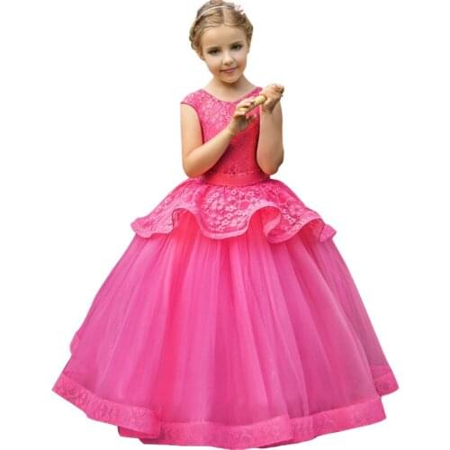2019 Carnival Costume Kids Flower Girls Bridesmaid Dress Party And Wedding Dress For Girls Long Clothing Princess Dress Elegant