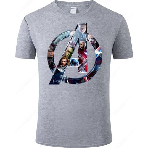 Fashion Marvel Tshirt Funny The Avengers Logo Print T Shirt Men Women Short Sleeves Fitness Tee Shirts Tops Cool Unisex Tee J39