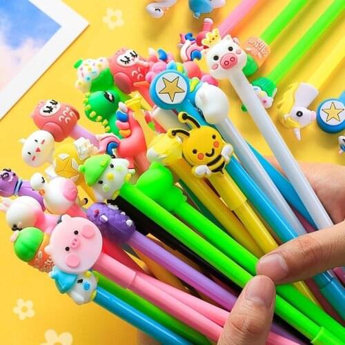 Cartoon neutral pen student creative ball point pen replaceable refill office stationery school supplies lovely signature pen