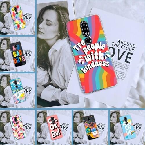 Soft TPU Case For Nokia 2.1 3.1 5.1 6.1 7.1 Plus Cartoon Smile Quote Pretty Silicone Back Cover For Nokia 4.2 3.2 Phone Case