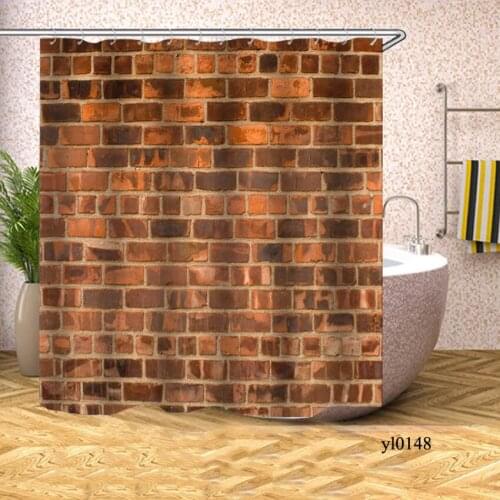 Retro Old Stone Wall Shower Curtain Nordic Waterproof Bath Curtains for Bathroom Bathtub Large Wide Bathing Cover Rideau De Bain