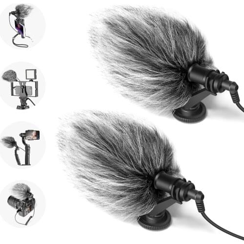 Neewer 2 Packs CM14 Mic Phone Mic on-Camera Video Microphone with Shock Mount, Windscreen and Audio Cables