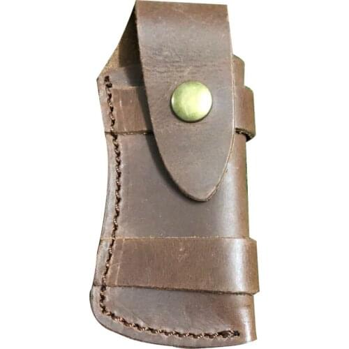 Hunting Tactical Folding Knife Sheath Cover Real Leather Outdoor Tools Portable Outdoor Tools Scalp Leather Case Genuine Leather