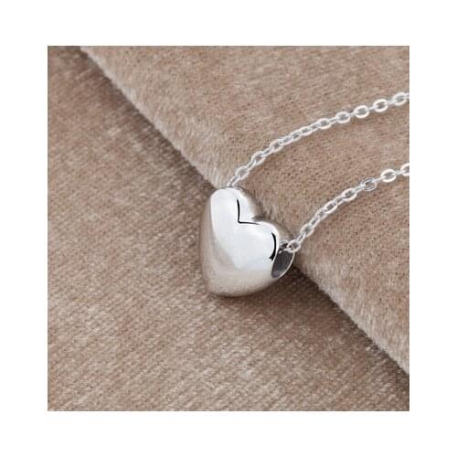 Silver Color heart necklaces & pendants for women long statement necklace fashion