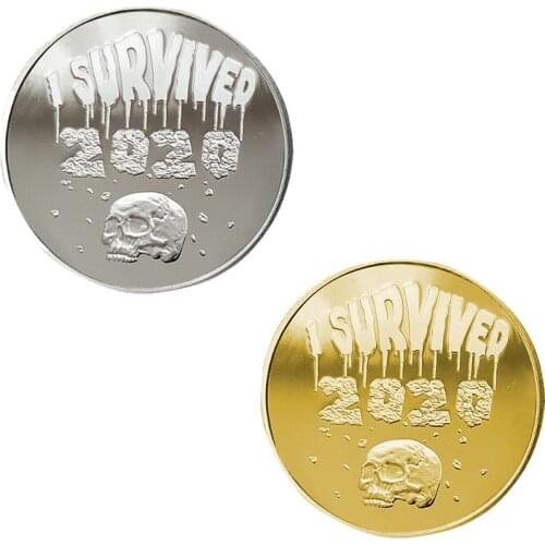 Commemorative Coin Plated Gold Silver I Survived 2020- Pattern Special Souvenir Gift Collection Coins