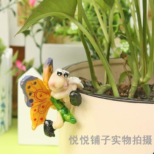 Resin crafts, home accessories, flower pot decoration, flower pot pendant, fairy butterfly type D