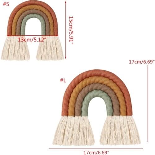 Rainbow Wall Hanging Ornament Handmade Weaving Macrame Home Decoration for Nursery Kids Room Art Craft