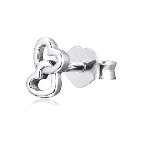 Signature ME My Loves Single Stud Earrings 100% 925 Sterling-Silver-Jewelry Free Shipping