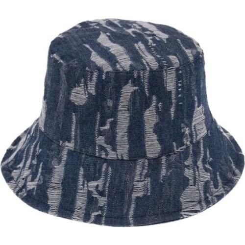 2021 New Fashion Do Old Cowboy Hole Bucket Hat Korean Folding Spring Autumn Brand Big Brim Lovers Cap