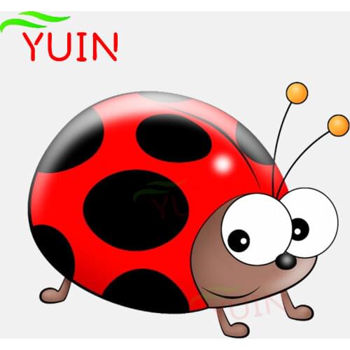 Cute Ladybug Cartoon Style Car Sticker Fashion Motorcycle Auto Accessories PVC Decorative Waterproof Sunscreen Decal 15*12cm