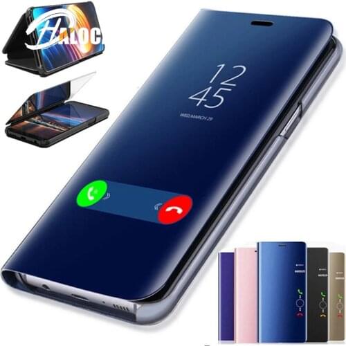 Readmi note 9 s case smart mirror flip cover case for xiaomi poco x3 nfc redmi note 9s stand case redmy not 9 9s 9 pro caso etui