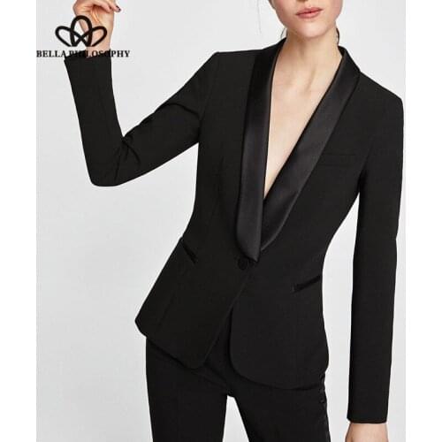 HStar Spring Deep V-Neck Blazers Single Button Female Slim Blazers Casual Formal Office Lady Blazers Outwears 2020