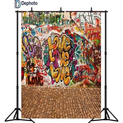 DePhoto vinyl photo studio backdrop Wall graffiti photography backdrops cool rock photography studio backgrounds