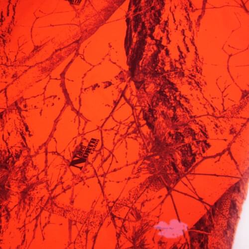 1.5M Width Tangerine Bionic Tree Fabric Polyester Cotton Plain Weave Waterproof Wrinkle Resistance Cloth for Warning Clothes