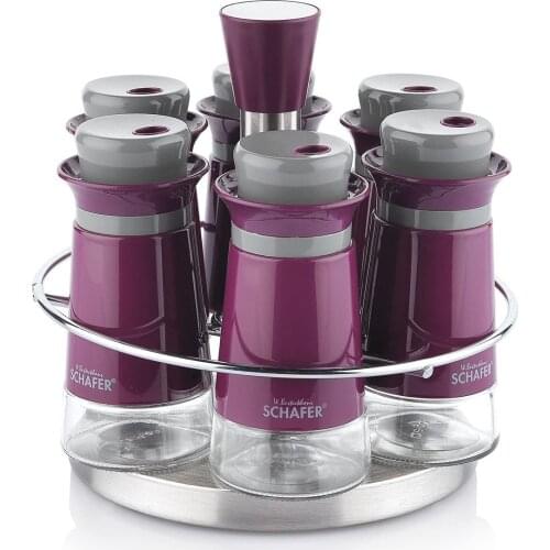 Schafer Kitchen House 7 Piece Rotating Spice Set - Purple