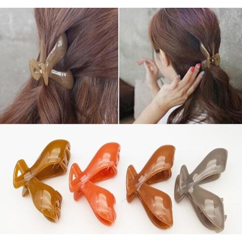 1 PC Women Hair Claw Crab Clamp Girls Plastic Large Ponytail Clip Pure Color Hairpin Claws Clamp Headwear Hair Accessories New