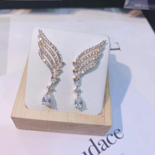 YANMEI CZ Geometric Earrings For Women Half Circle Crystal The Wheel Earring Luxurious Pendientes Accessories YME9311