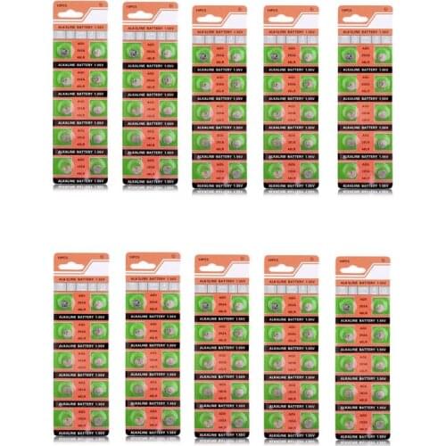 100pcs /10 Card 30mAh 1.55V AG5 G5 393A LR48 LR754 15 193 LR48 D309 399 RW28 AG 5 Button Cell Coin Battery For Watch Toys Remote