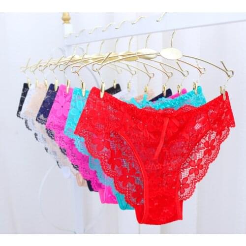 3pcs/ lot New Sexy Women Panties Underwear Flower Printed Bow Transparent Briefs Calcinhas Bragas Culotte Sous Vetement