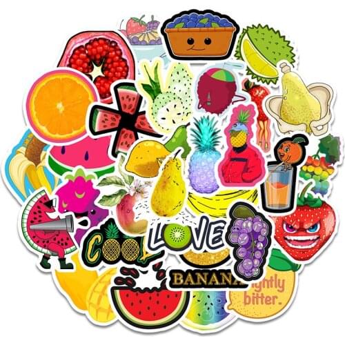31Pcs Exquisite Cartoon Fresh Fruits Stickers For Mobile Phone Diy Refrigerator Skateboard Car Accessories Sticker