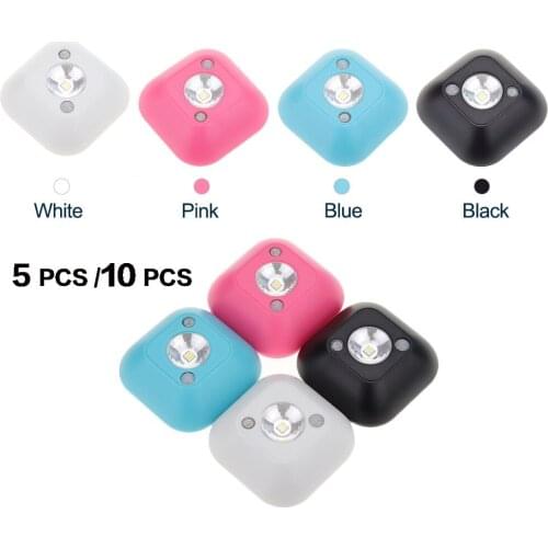 5pcs 10pcs Mini Smart LED PIR Motion Sensor Night Light Wall Lamp for Cabinet Toilet Loft Cabinet Stairs Aisle Bedroom Lighting