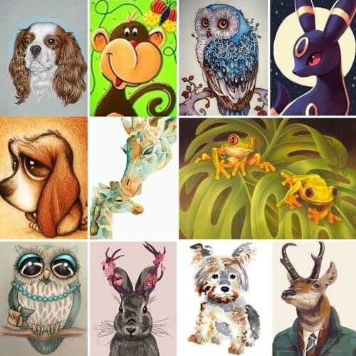 30x40x50x60x70 diamond painting 5D Full Square embroidery mosaic Cross Stitch animals Owl dog rabbit DIY home Decoration gift