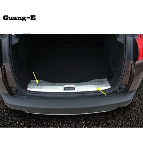 Car Detector Stainless Steel Inner Built Rear Bumper Protector Trim Plate Lamp Pedal 1pcs For Peugeot 2008 2014 2015 2016 2017