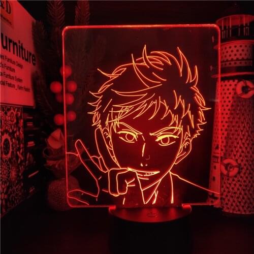 Free Asahi Shiina 3D Illusion Lamp Desktop Setup LED Sensor Light Color Changing Night Light Bedroom Decor Table Lamp Manga Gift