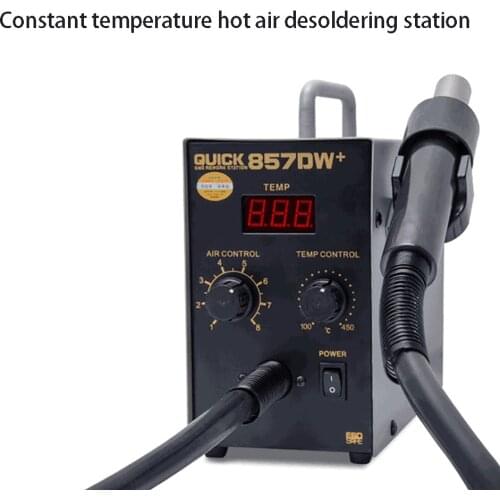 QUICK 857DW+ Hot Air Gun Solder Station Air Pump Desoldering Repair Station Digital Display IC Repair Temp Control Air Gun