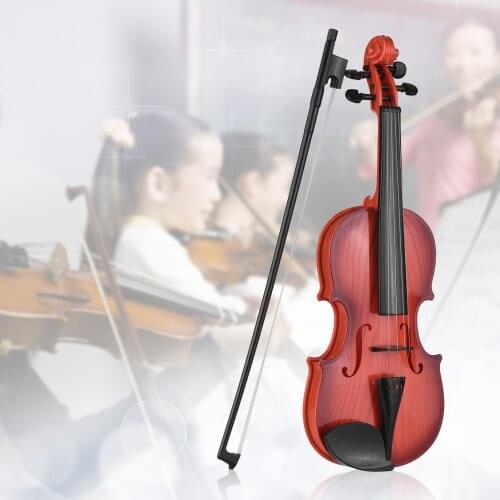 Kids Eduacational Toy Violin Mini Electric Violin with 4 Adjustable Strings Violin Bow Children Musical Intrument Toy