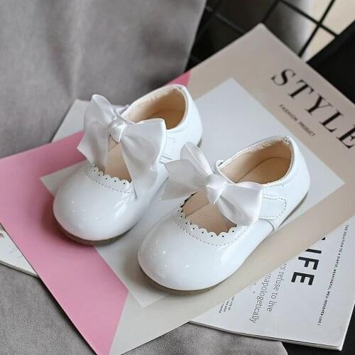 Kids Toddler Newborn Flower Children Girls Leather Shoes For Infant Toddler Baby Girls White Party Wedding Dress Shoes 2021 New