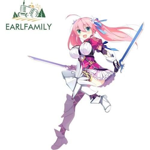 EARLFAMILY 13cm x 11.1cm for Sword Girl Ruruka Azumaya Car Sticker Anime Decal Camper Surfboard Sunscreen Graffiti Decoration