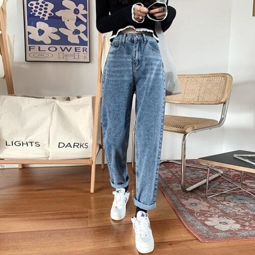 Orean High Waist Jeans Women Harem Pants Loose Casual Plus Size High Street Denim Trousers Pantalon Femme Vintage With