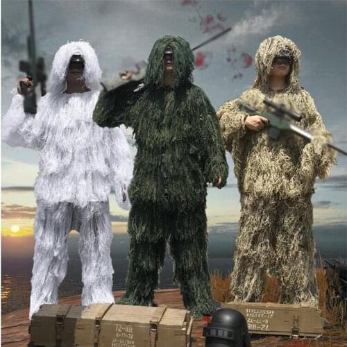 Camouflage Hunting Ghillie Suit Secretive Hunting Aerial Shooting Clothes Sniper Suits Camouflage Clothing With Cover Bags